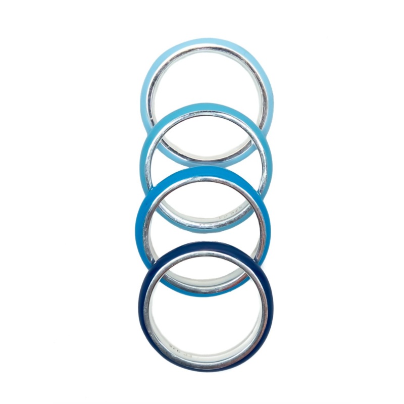 The Ombre Set of Four Thin Enamel Stacking Rings