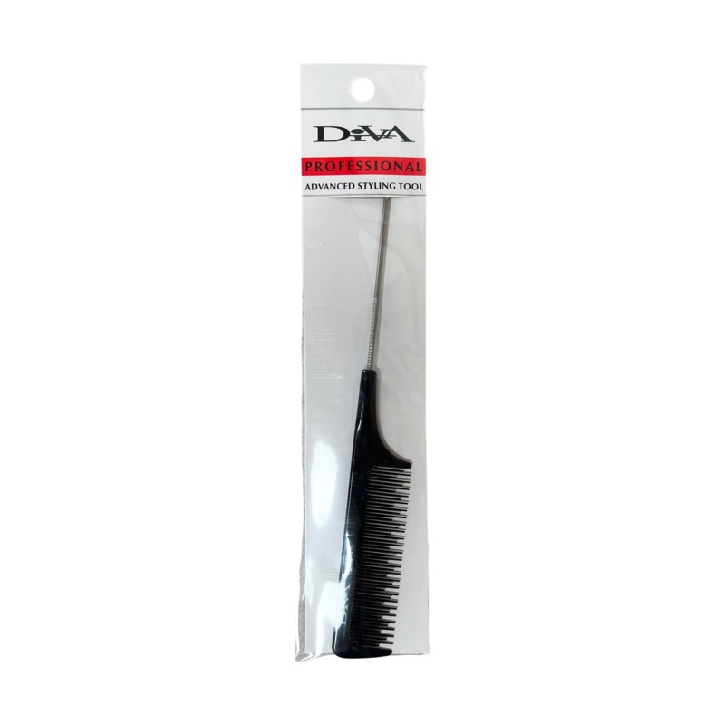 Diva Professional Advanced Styling Tool Rat Tail Teasing Comb 9″