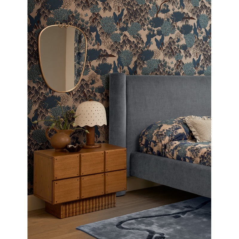 Garden Walk Paperweave Wallpaper by Sarah Sherman Samuel Blue