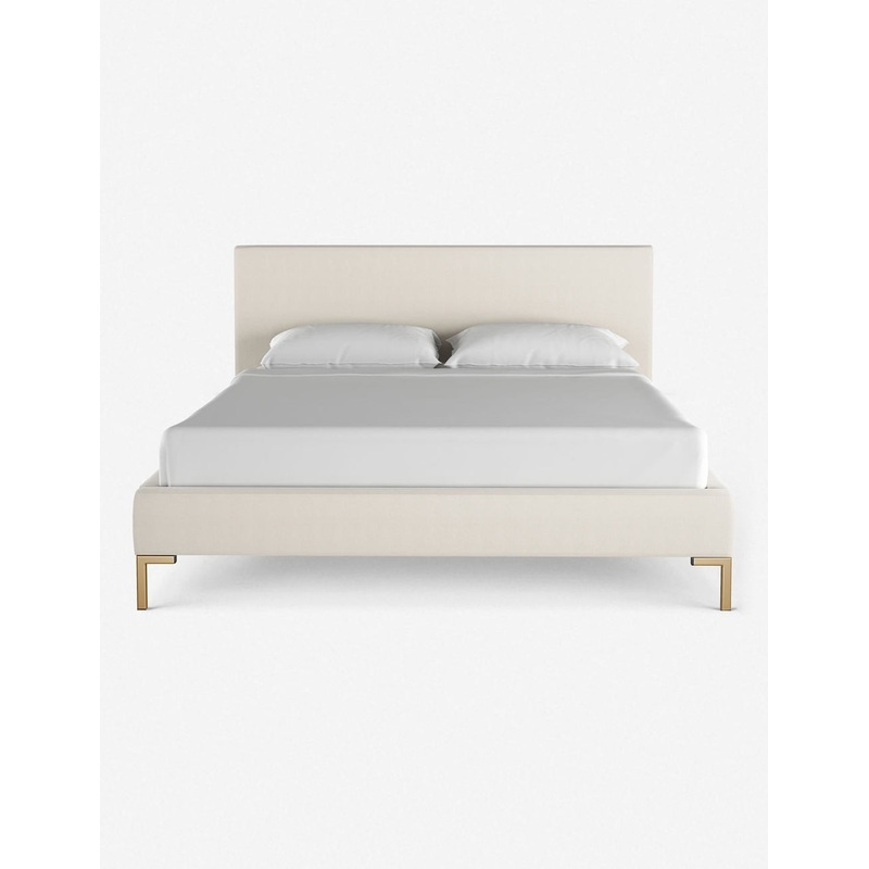 Deva Platform Bed Charcoal Linen Cal King