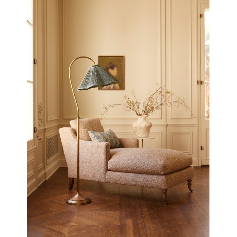 Fabienne Chaise Chocolate Performance Linen Chocolate and Pewter