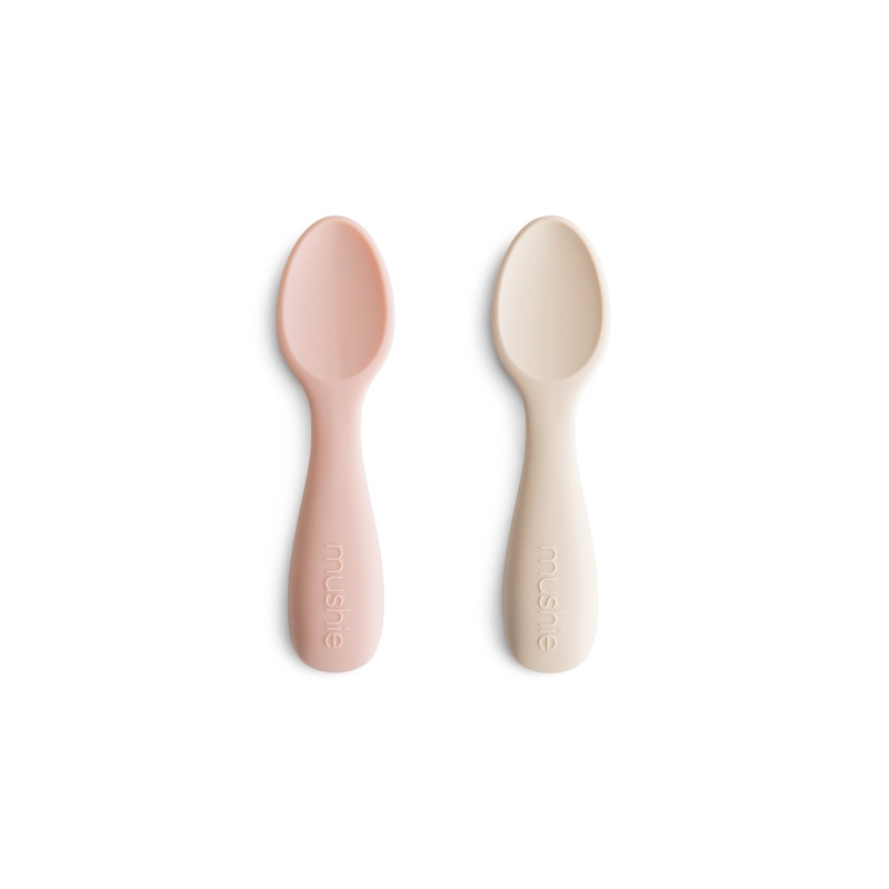Silicone Toddler Starter Spoons  Safe & non-toxic: BPA-free, Food-Grade Silicone Cambridge Blue/Shifting Sand