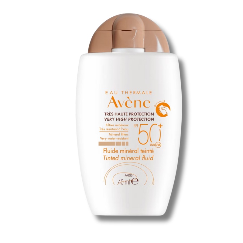 Avne Very High Protection Tinted Mineral Fluid SPF50+ Sun Cream for Intolerant Skin 40ml