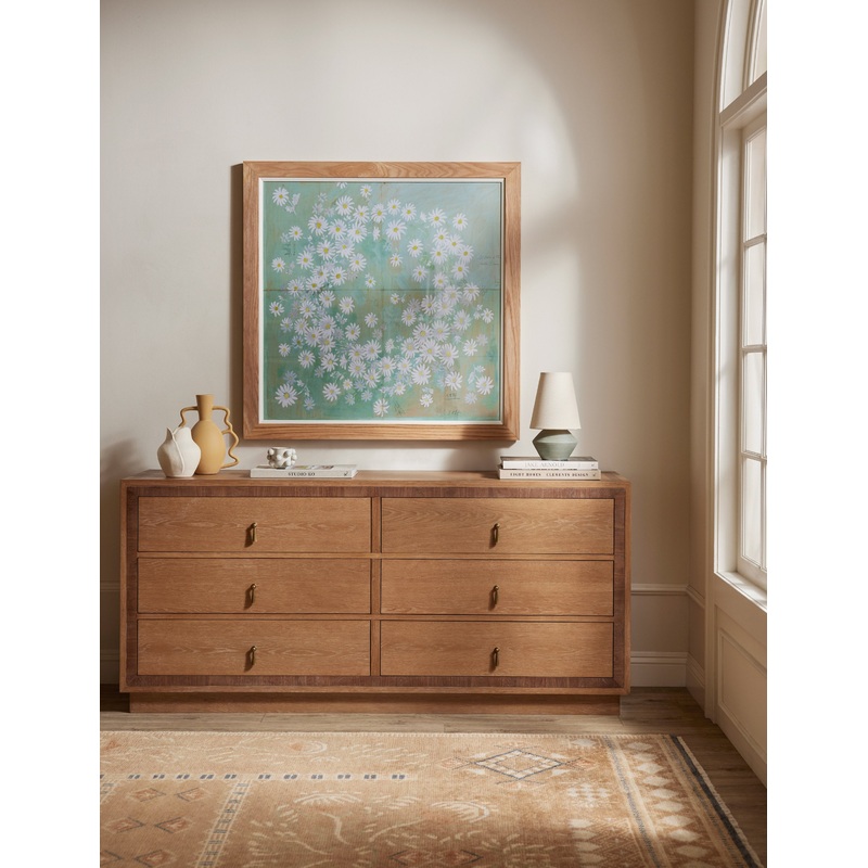 Daisies Print by Paule Marrot 40″ x 40″ Oak Blue