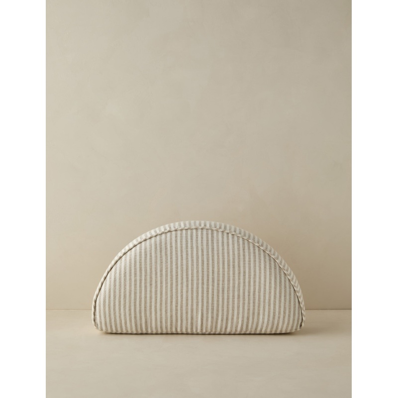 Darrow Linen Half-Disc Pillow Ivory and Natural