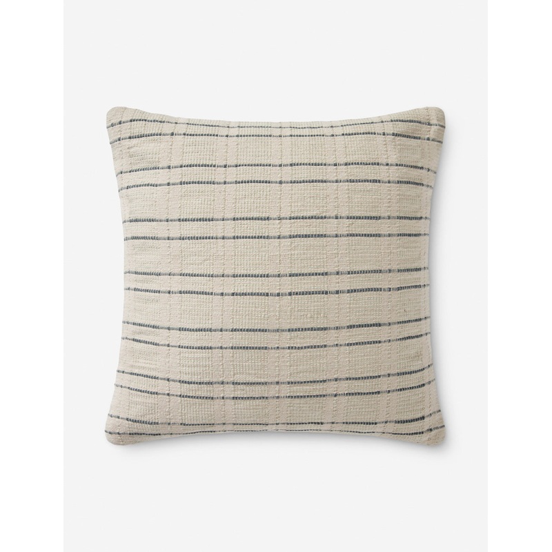 Belmont Pillow by Amber Lewis x Loloi Cream and Blue Down