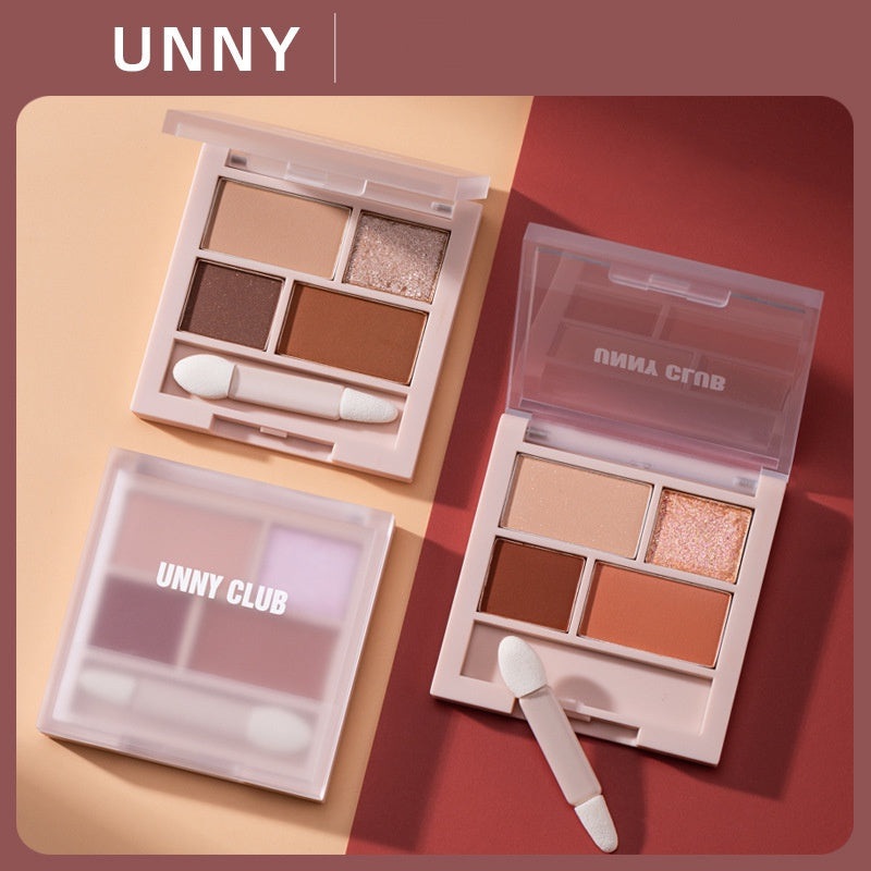 Unny Club Official 4 Colors Eyeshadow Makeup Palette  3g 01 Light colored Oolong