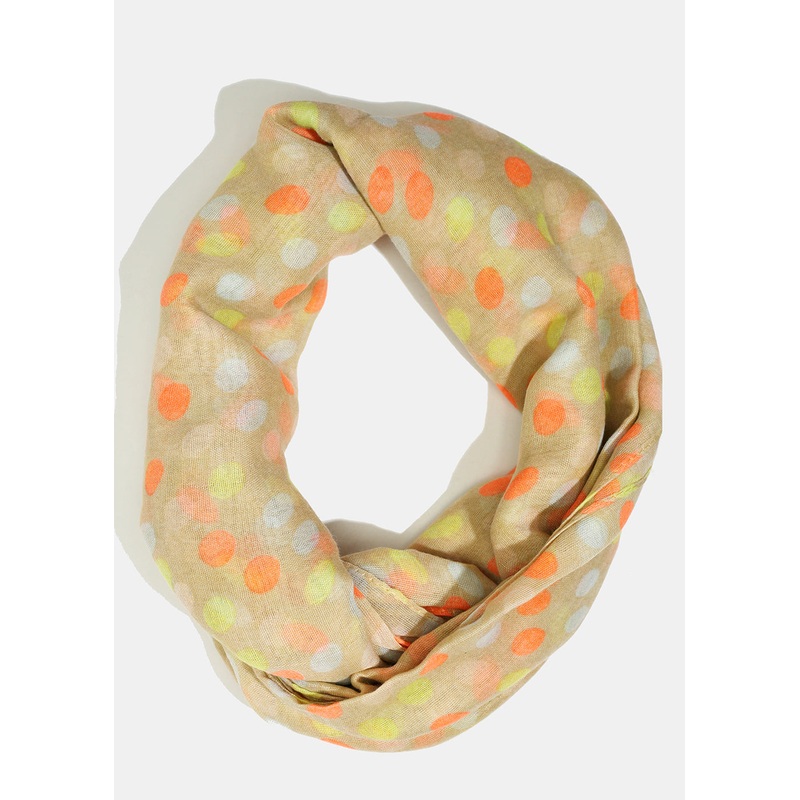 A+ Polka Dots Beige Lightweight Scarf