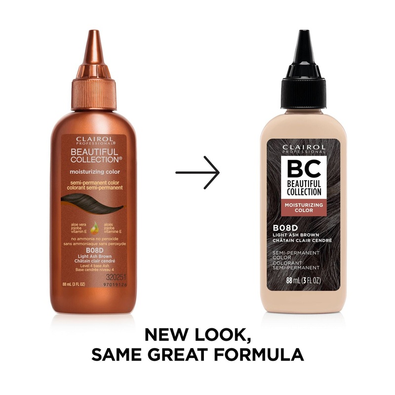 Clairol Professional Beautiful Collection Semi-Permanent Moisturizing Hair Color – B08D Light Ash Brown
