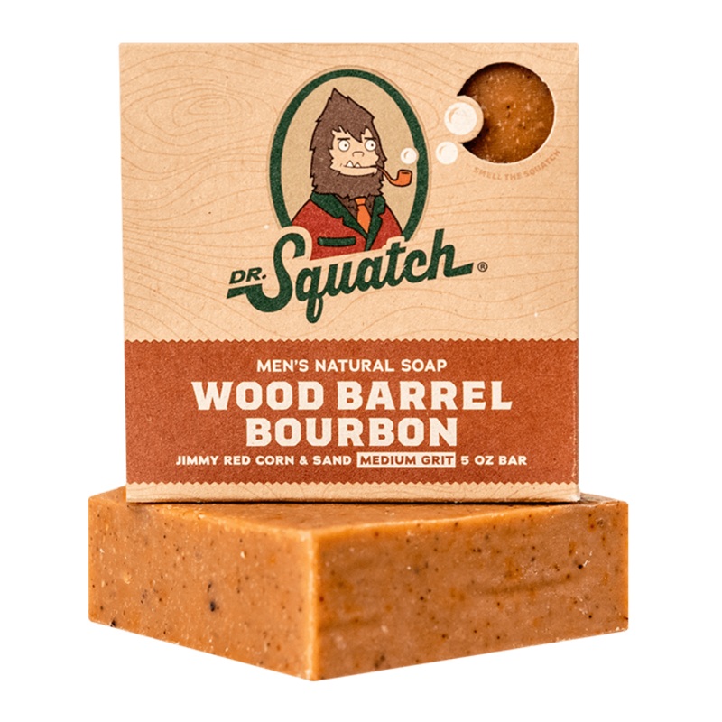 Dr. Squatch Men’s All Natural Bar Soap 5 oz – Wood Barrel Bourbon | Medium Grit