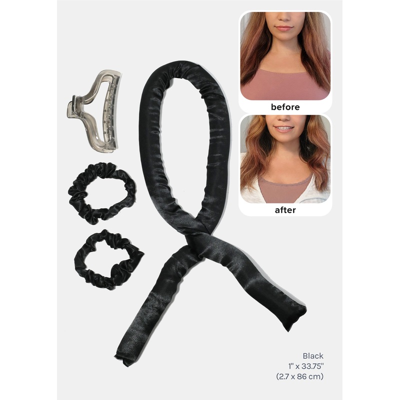 AOA Heat-free Satin Hair Curling Rod – Black Single rod