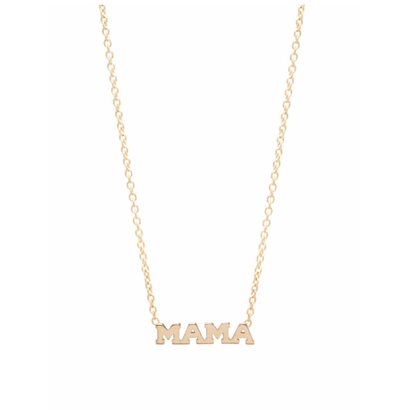 14kt Gold Itty Bitty MAMA Necklace Rose Gold
