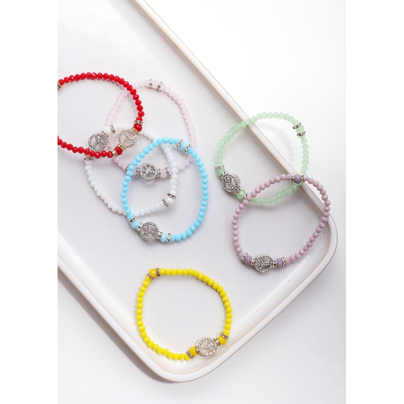 Peace Bead Bracelet White/Gold