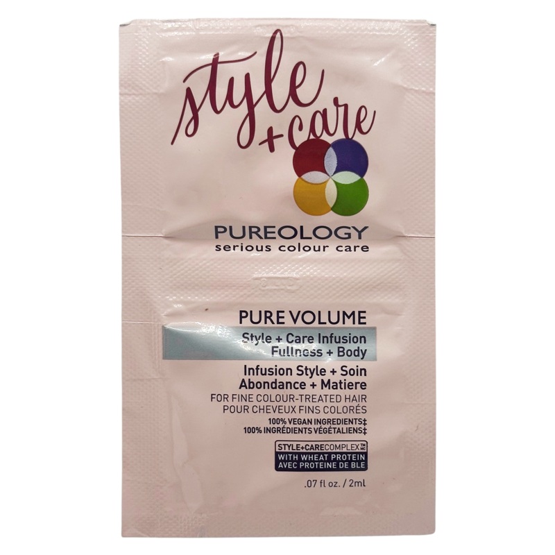 [Sample 0.07 oz] Pureology Pure Volume Style + Care Infusion Fullness + Body | For Color Treated Hair