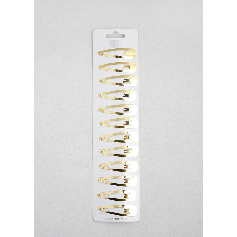 12 PCS Gold Snap Hair Clips