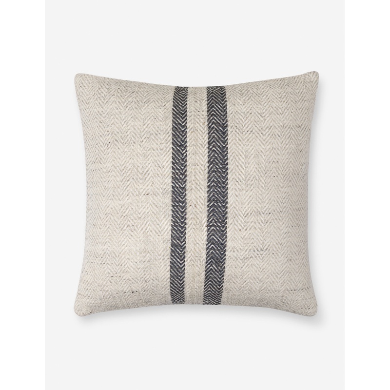 Brett II Pillow by Becki Owens x Surya Natural and Black 18″ x 18″ Down