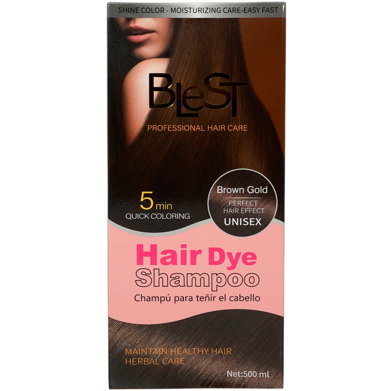 Blest Hair Dye Shampoo Brown Gold – Wholesale 6 Units (HD-772)