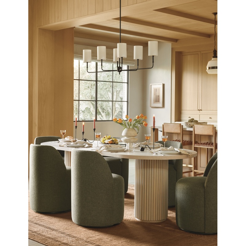 Rutherford Oval Dining Table White Wash