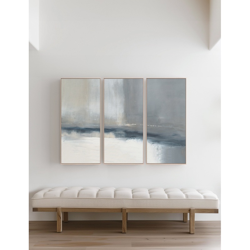 The Strand No. 5 Triptych Wall Art (Set of 3) by Carol Benson-Cobb Natural 21″ x 46″