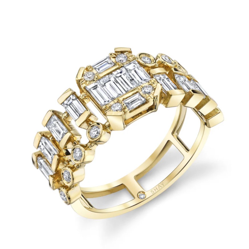 DIAMOND ILLUSION CENTER DOT-DASH RING