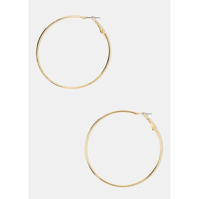 60MM Gold Metal Hoop Earrings