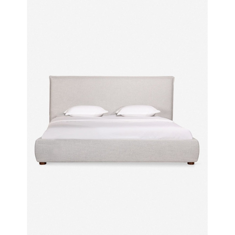 Cambria Platform Bed Light Gray Linen Weave King 45.5″H