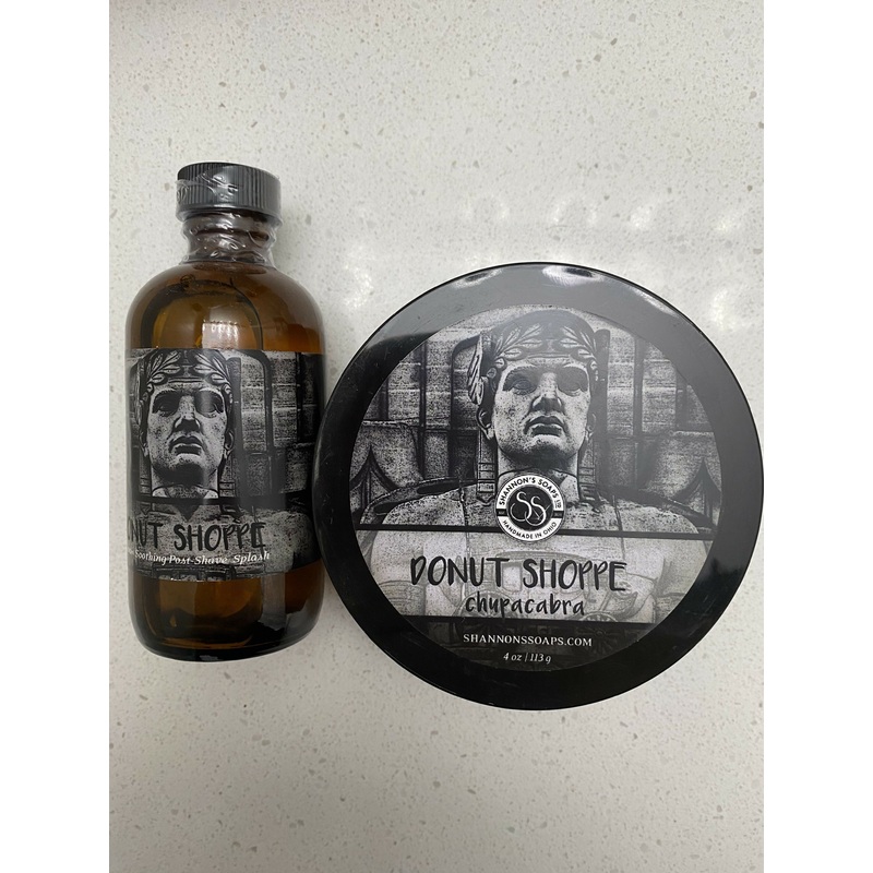 Shannons Soaps Donut Shoppe Shaving Soap and Post-Shave Splash NEVER USED!