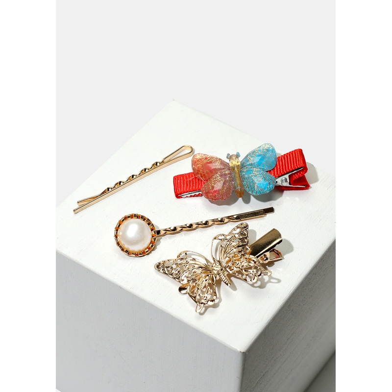 4 Piece Butterfly Hair Clip Set