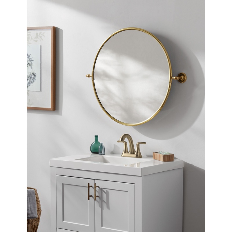 Caferro Round Mirror Antiqued Gold Small