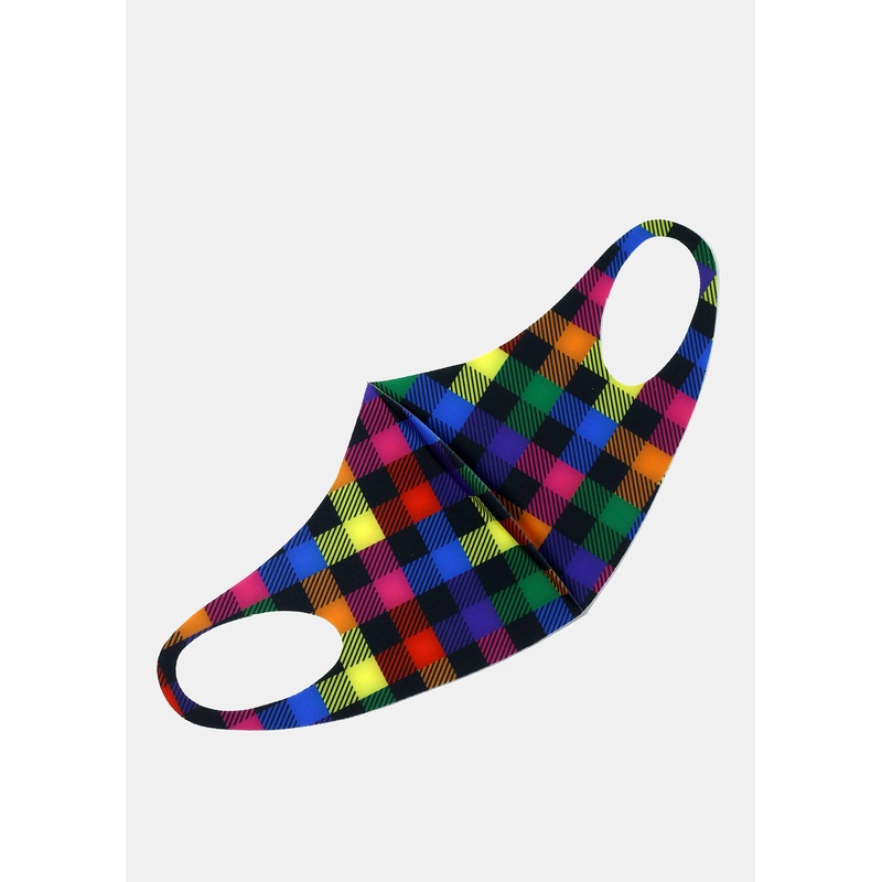 Checkered Print Face Mask
