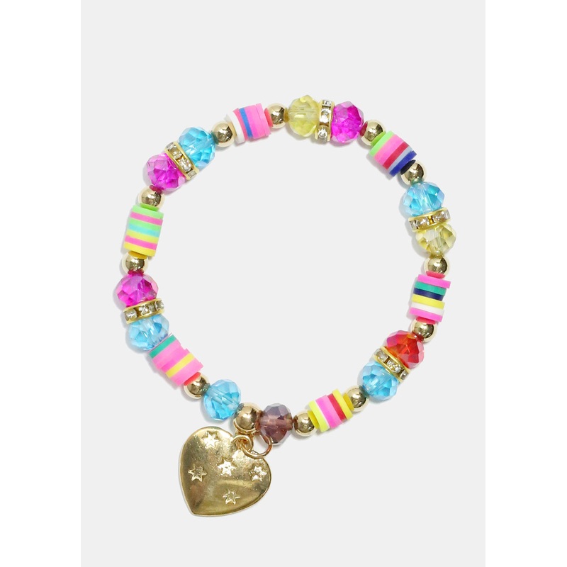 Colorful Beaded Festival Charm Bracelet Star Multi
