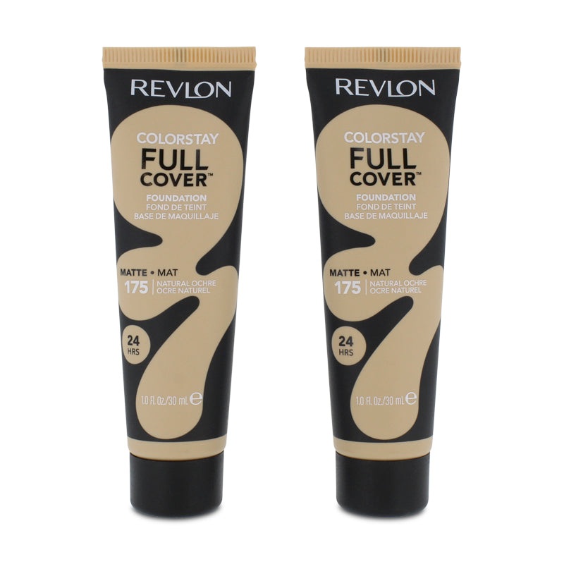 Revlon ColourStay Full Cover Matte Foundation 175, 24-Hour Full Coverage, 2 Pack (30ml Each)