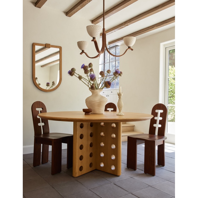 Arvo Chandelier by Sarah Sherman Samuel Walnut 38″Dia