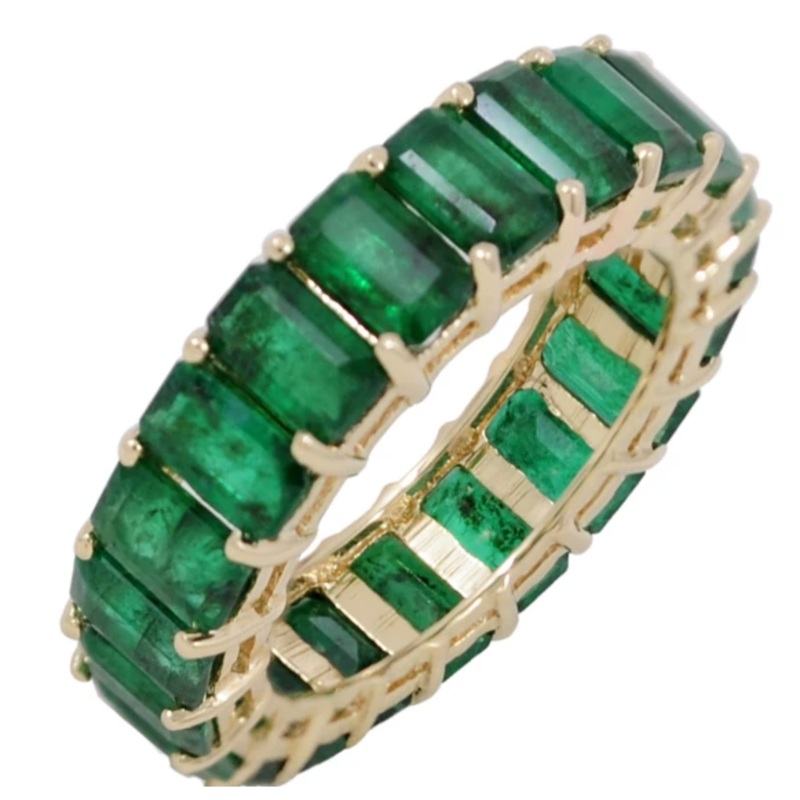 Emerald Emerald Cut Ring Yellow Gold 5