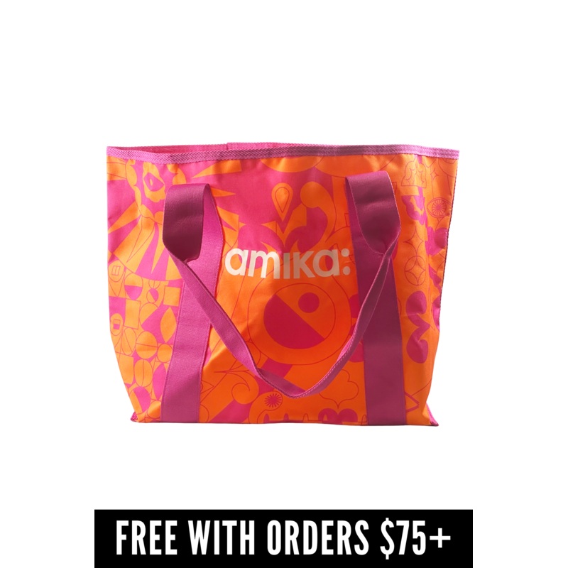 [FREE GIFT] Amika Large Tote Bag – Orange / Pink (23″ x 14″ x 8″)