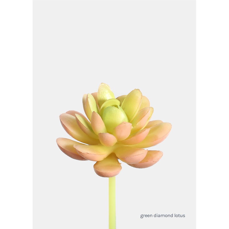 Official Key Items Artificial Succulents – Green Diamond Lotus