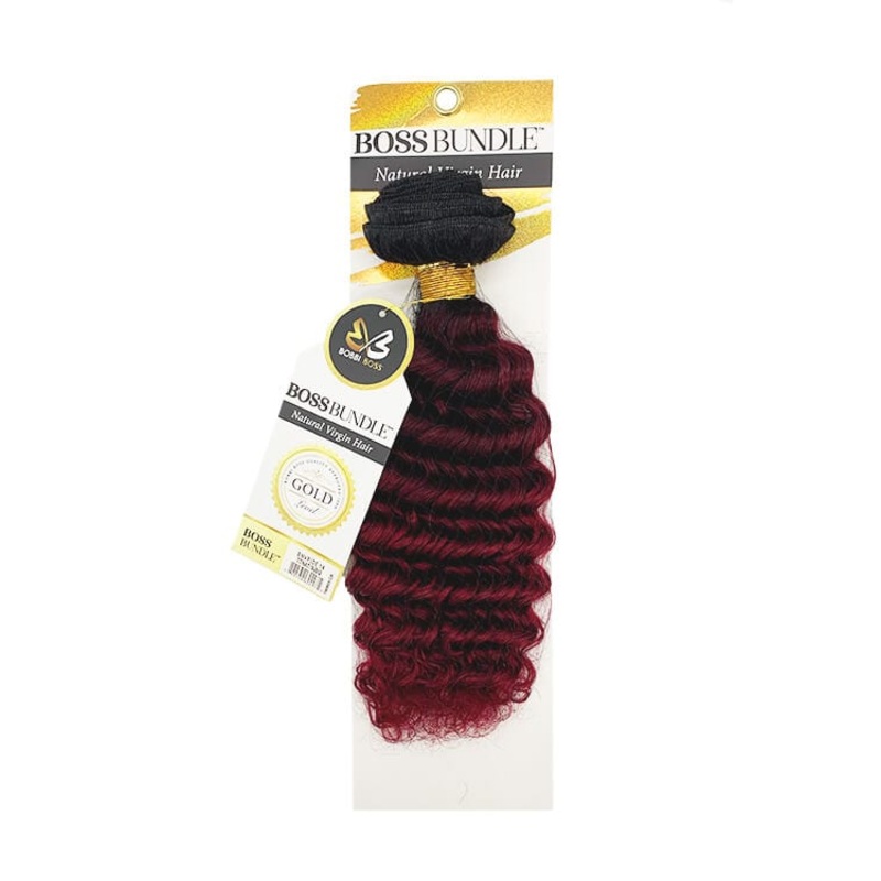 Bobbi Boss Gold Level Boss Bundle Hair Pineapple Deep Natural Virgin Weft Hair 14″ NAT.BLACK