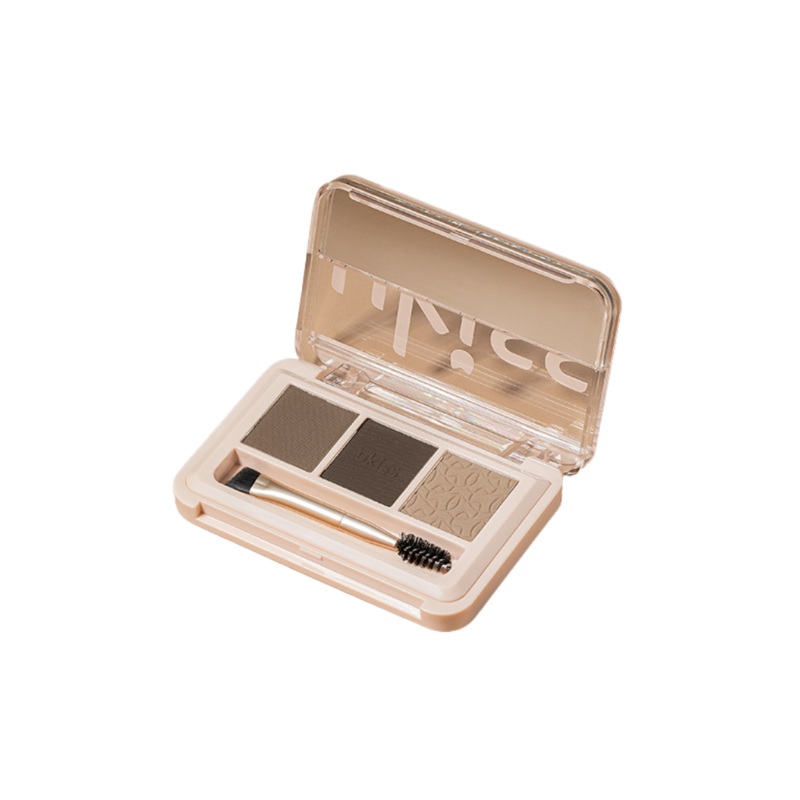 Ukiss 3-Dimensional Triple Color Eyebrow Powder 4g  01 Dark Chocolate Ash Brown