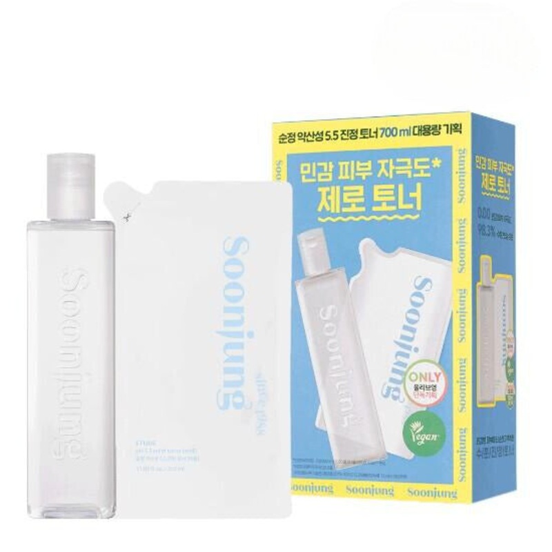 ETUDE Soonjung pH 5.5 Calming Toner 700mL Special Set (350mL + 350mL)