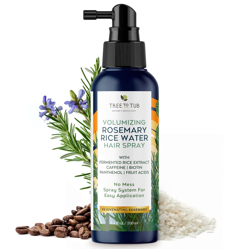 Volumizing Rosemary & Rice Water Hair Spray for Fuller, Thicker Hair