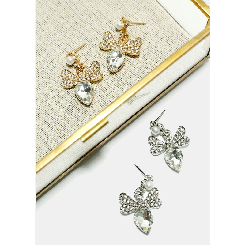 Dainty Dragonfly Earrings Gold