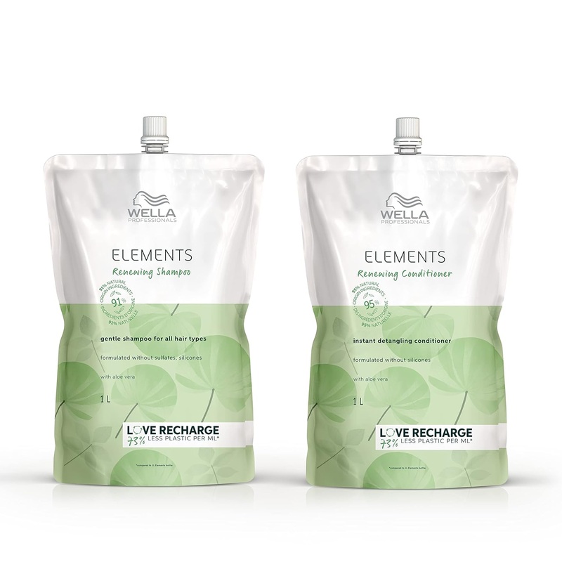 Wella Elements Renewing Shampoo + Conditioner Duo – 33.8oz. (Refill Bag)