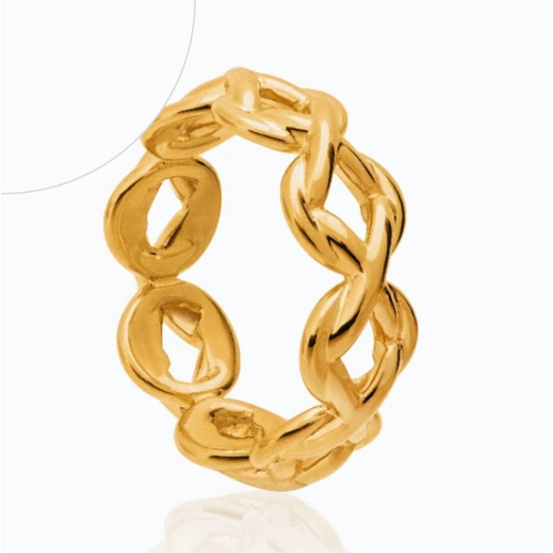 X CHAIN GOLD SMALL RING