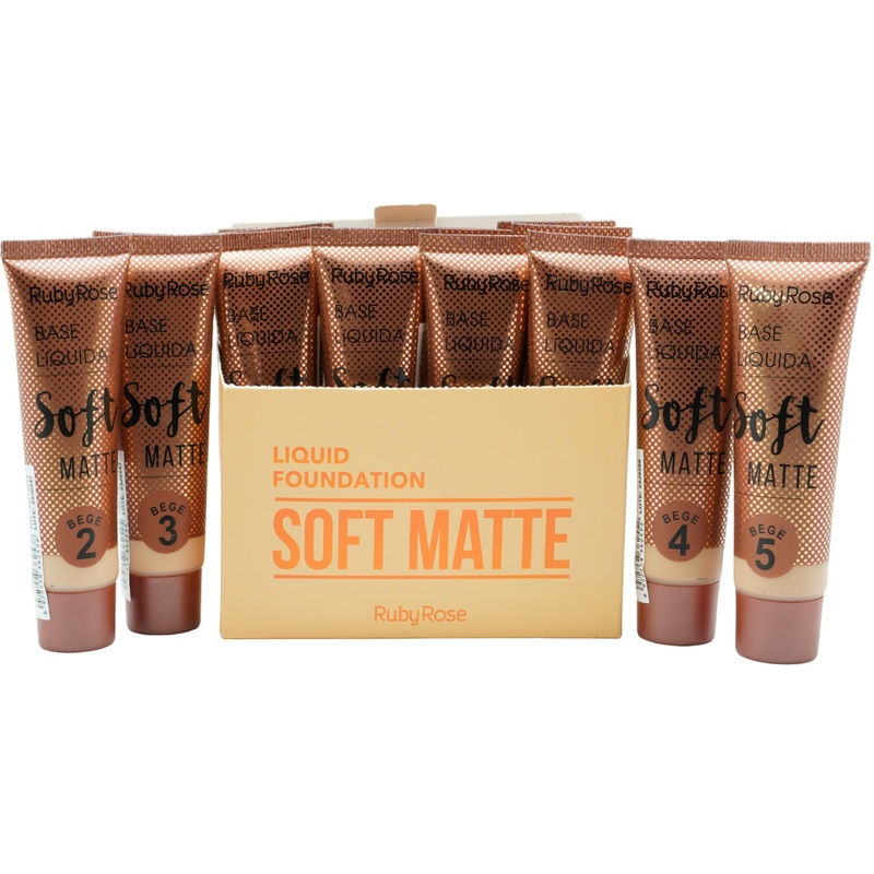 Ruby Rose Soft Matte Foundation Beige – Wholesale Display 12 Units (HB-8050-BEGE)