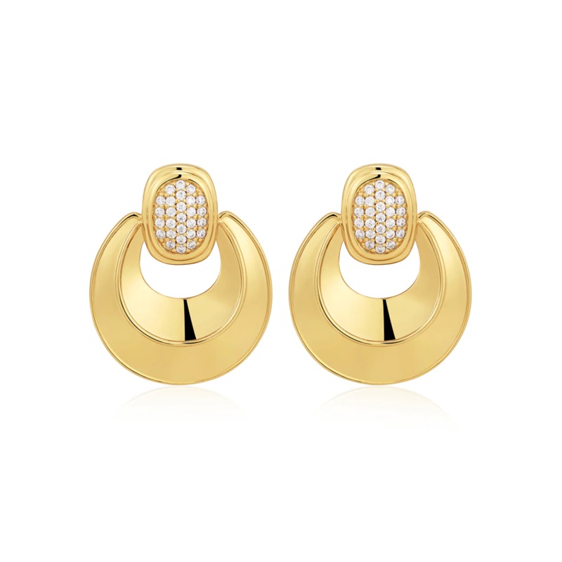 The Pave Doorknocker Hoops