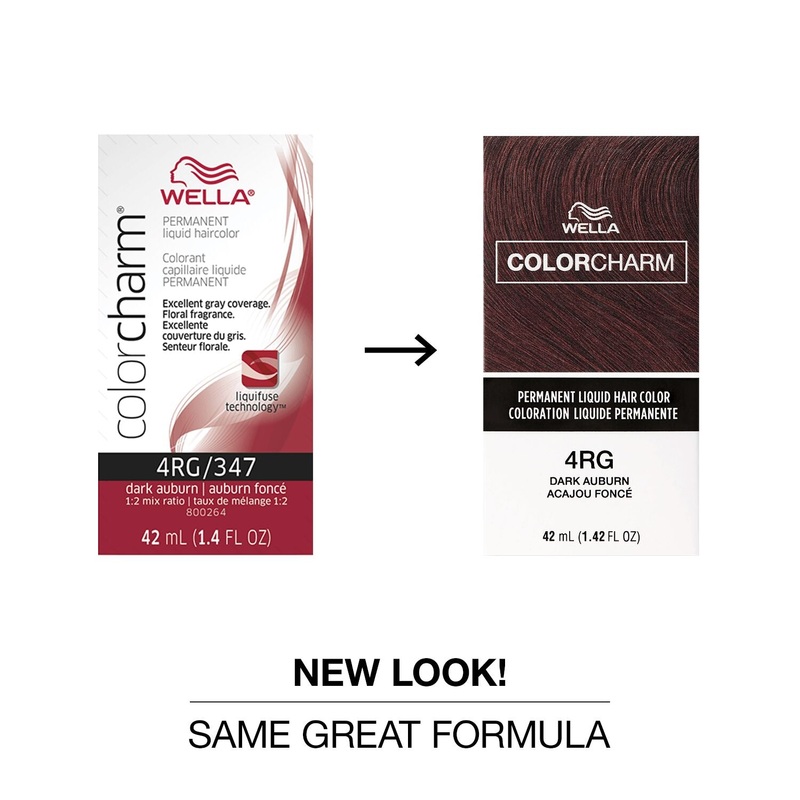 Wella ColorCharm Permanent Liquid Hair Color 42 ml / 1.4 oz – 4RG / 347 Dark Auburn