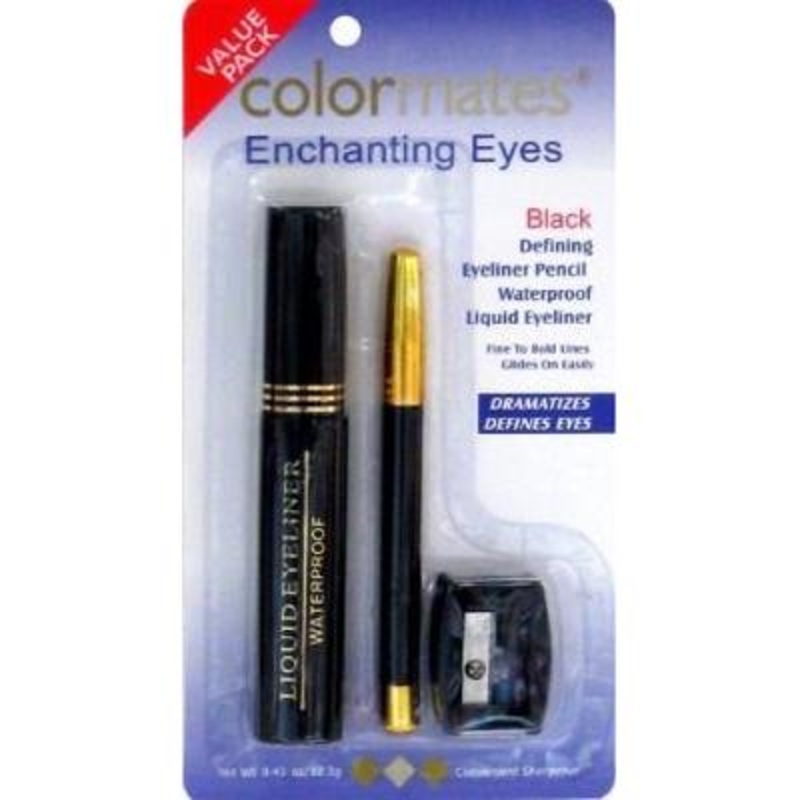 Colormates Enchanting Eyes Black Eyeliner Value Pack  Pencil & Liquid Eyeliner, Sharpener
