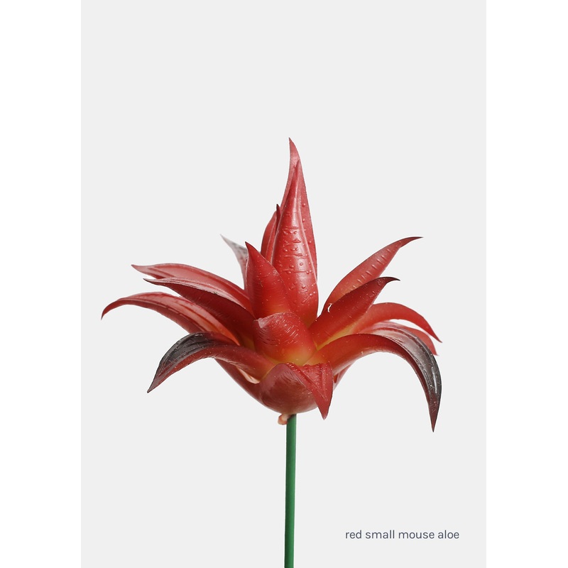 Official Key Items Artificial Succulents – Red Small Mouse Aloe