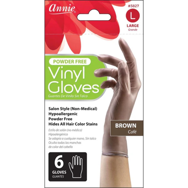 VINYL GLOVE-L-6PCS BROWN (6 PCS)