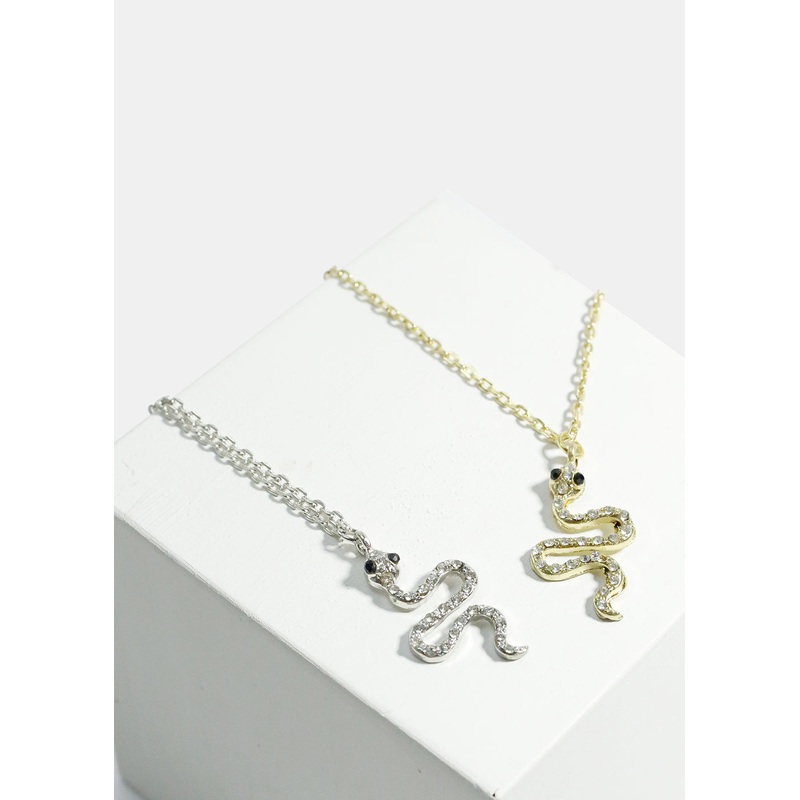 Snake Pendant Necklace Gold
